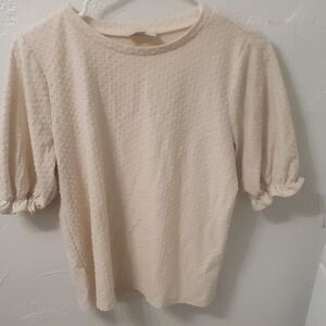 LOFT Cream Textured Women's Blouse